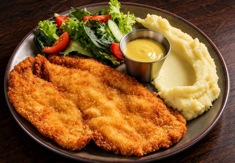 Crispy chicken schnitzel